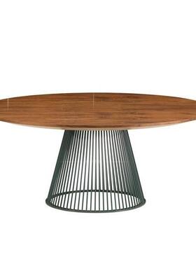 意美式饭艺店酒吧包厢实木座大桌子餐bms0597厅圆形餐桌铁休闲创