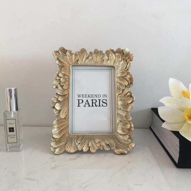 树脂框艺品欧式复古美式相树叶工6寸相画t$*&fg%s框架摆台创意家