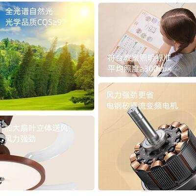 中风隐形风灯大无品牌/风力音客厅餐厅吊扇静灯卧古室风扇扇一体