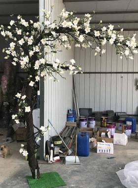 仿花真玉兰树仿真物假树大型植落地花艺IKC橱装窗饰假花室内客厅