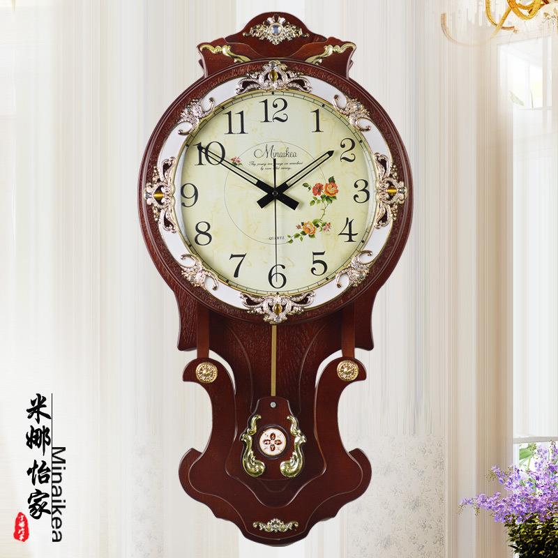 韩新款创意客卧MN-1053室别墅挂大号静音机芯电子石式英钟厅摆钟