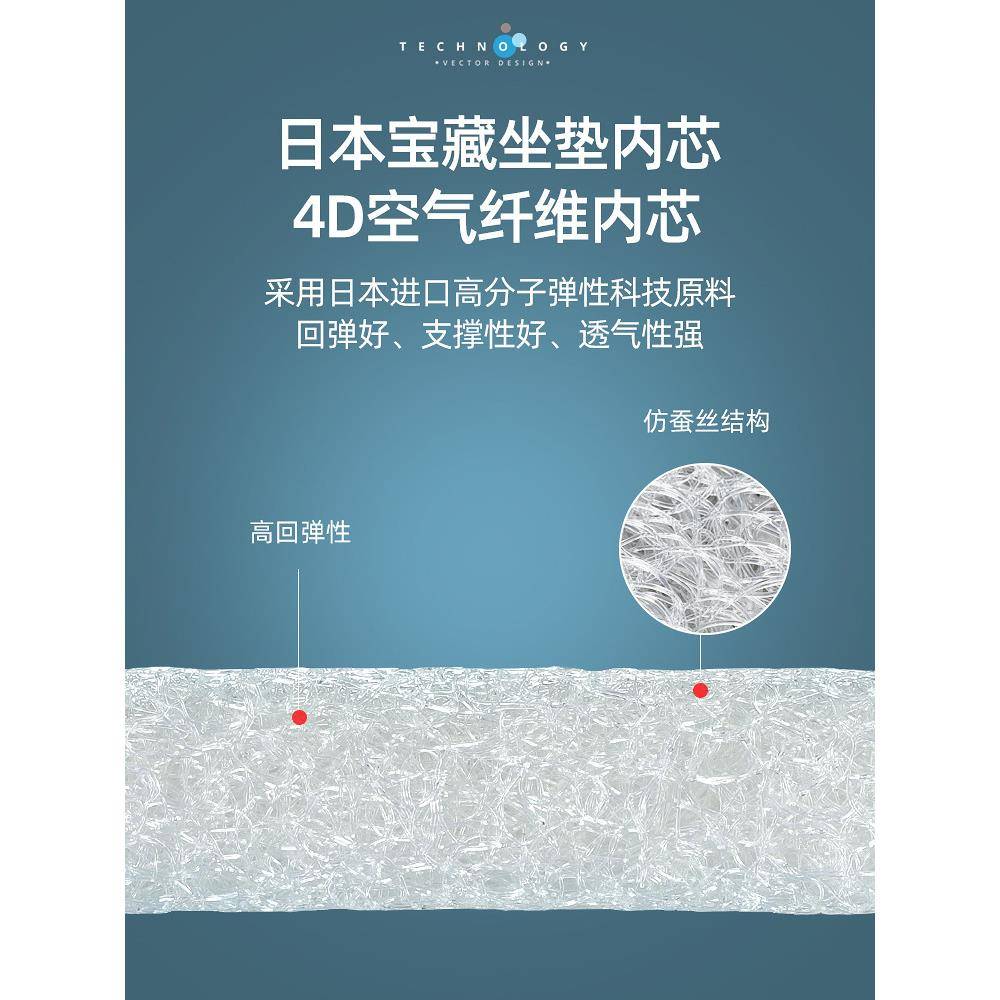 4D空气纤办透维坐垫AL100456椅子直气凉垫板凳公室久坐销