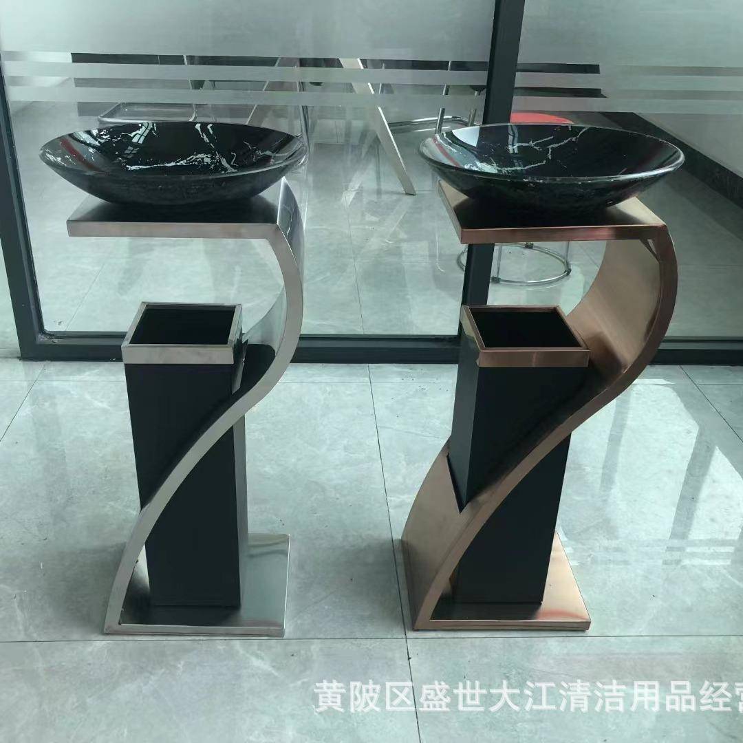 包加厚大酒店垃圾桶大堂立式不邮锈钢带A-081A烟灰缸商宾馆KTV场