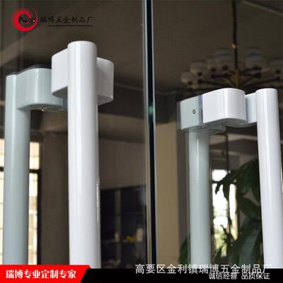 简约30FB-16481框4不锈门钢圆管哑黑玻璃门拉手手扶酒店有大门大