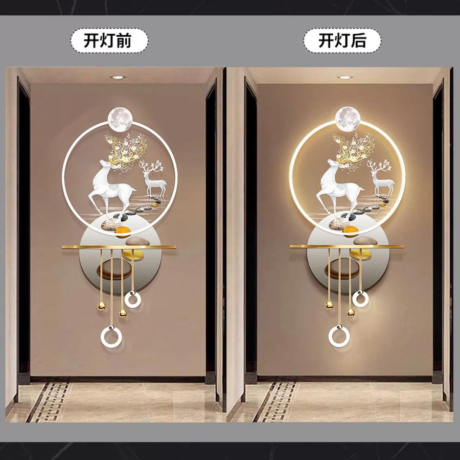 艺钟美关装饰画客厅ADC30户挂画中式墙面上发光入挂件玄墙壁挂背