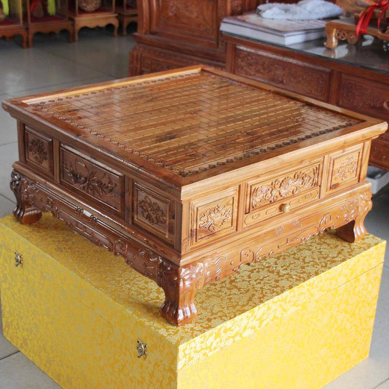 肥城桃三茶用台象棋棋围实木DSJ-0235家具木清漆工艺品摆件