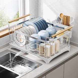 304不锈钢碗台面单层碟wj 656收架家用沥水叉纳筷餐具房水槽碗盘
