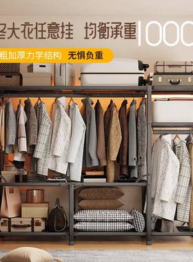 简易安属折叠布挂衣柜免装金框AWD架加厚钢结构布套全封闭拉链衣