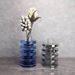 0011软饰品摆 水晶瓶花插样欧板房客厅家居书房卧室装 式 轻花奢港式