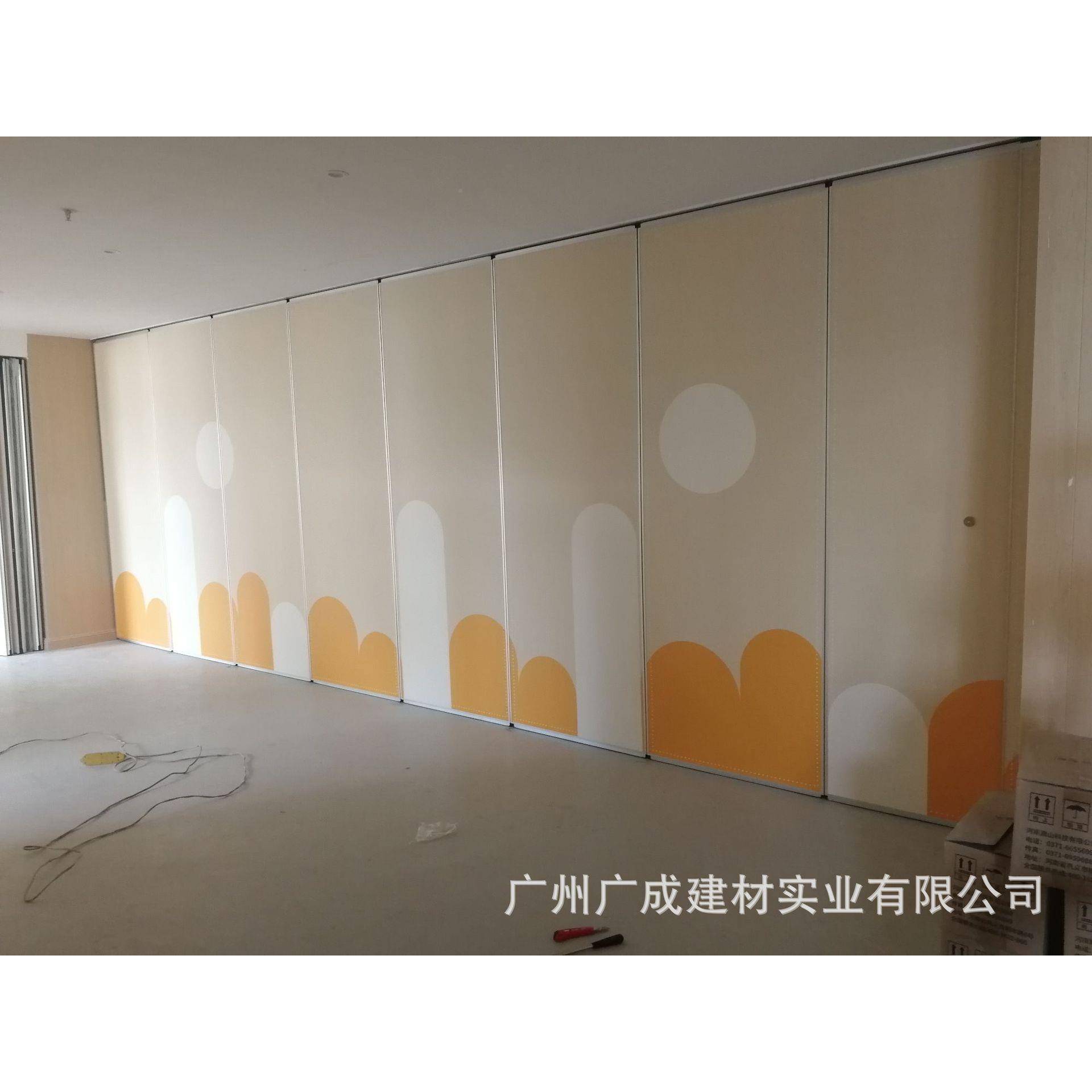 屏上海隔酒店活动断宴厅85型风高隔断折叠旋会转隔音门展厅山水画