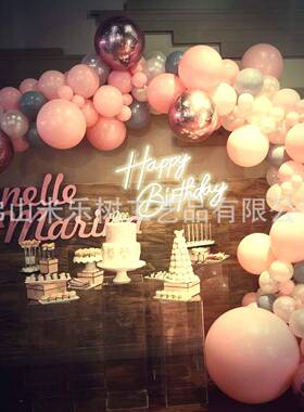 Hap装pyBirth灯day霓字虹牌LED发光店PZX铺派对饰发光牌超亮