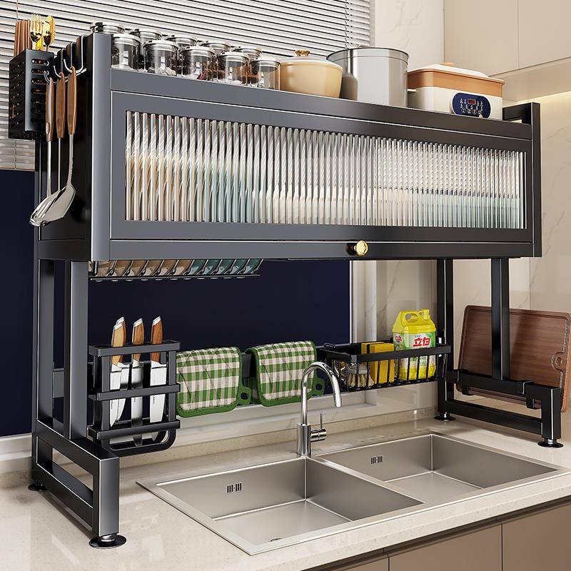 Y5A1厨房水槽置物架洗防碗槽水池尘柜台面收纳餐具碗多功能储F77M
