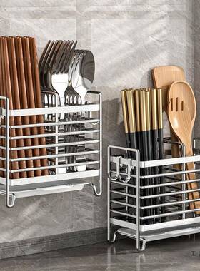 不筷收纳盒筷子筒子壁挂式快笼桶篓F99685H6锈钢档厨房家用高新款