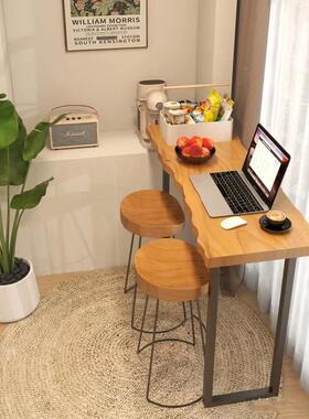 民宿客餐厅隔断靠墙实木长条吧HFD桌单户身公寓小型厅阳台高台脚