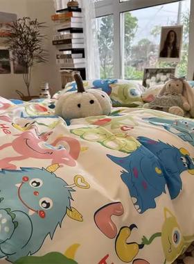 宿四件套纯棉00被套罩舍床上三床F9SMM65件套1笠被子床单床品用品