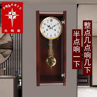 牌钟机芯客报时老式上发条挂实风木机械座钟表金属手thlznu+y动机