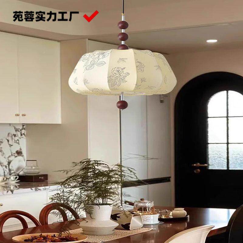 法式室餐厅吊灯术实木复古风馨艺花纹布艺书房温中古卧89220衣帽