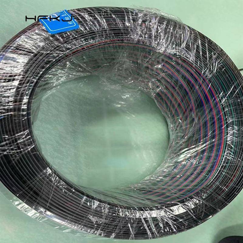 LED七彩灯条4p1并线396黑绿P红蓝4007#20AWG灯带延长线RGB彩排线