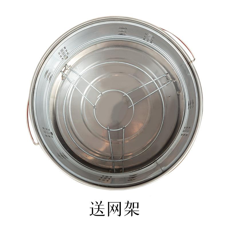 促家用祭祀销烧纸桶焚烧炉加不锈钢烧聚HUU金桶铜色款宝盆化金厚