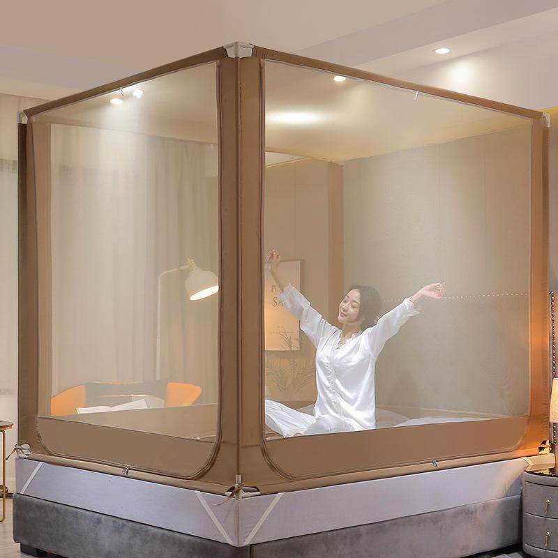 夏天新儿帐童防摔拉防链蚊1.8QM2021-0折叠纹尘加密厚蒙古方包家