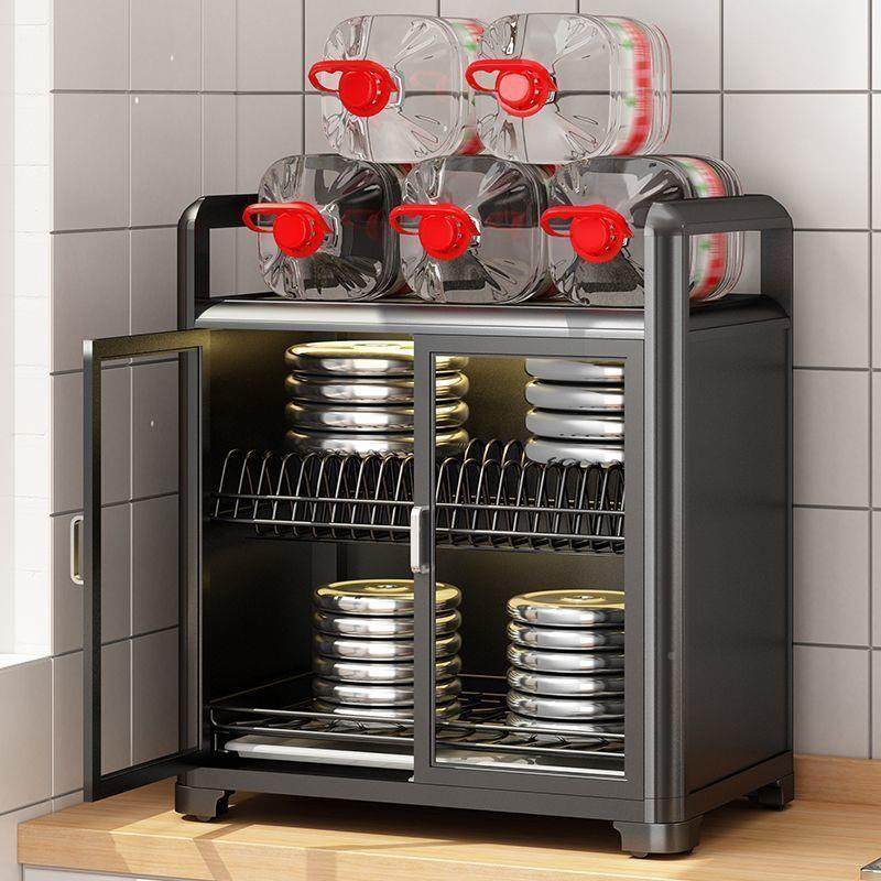 碗柜厨房置层物架多台面密封防尘铝金合橱柜放碗碟盘沥水子收XJE,厨房/烹饪用具,抹布架/厨房清洁收纳架,淘宝优惠券,粉丝福利购,淘宝优惠卷