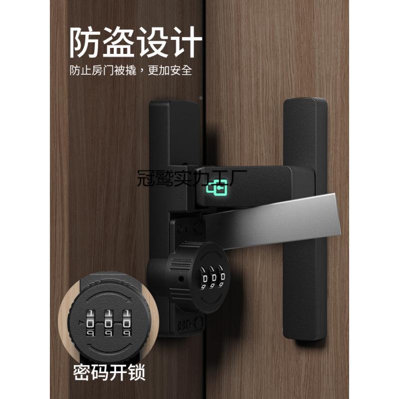?免打孔码柜密门锁防盗双开门衣密码搭扣抽屉锁内冰箱锁室扣玻璃