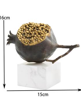 新PZ489摆中式仿书大理石创意石榴件样板间软装家居书房柜装床头