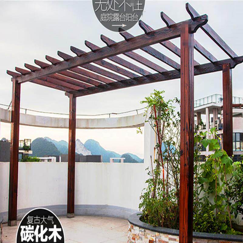 防腐质木萄架庭院7碳化木爬户藤外花架木凉葡亭阳光房廊架