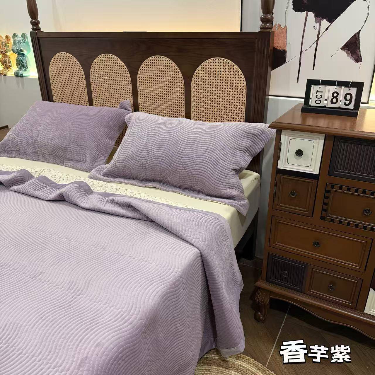 冬婴儿绒床盖季三件套简约纯色家床CHUANGGA用卧室天冬加厚保暖双