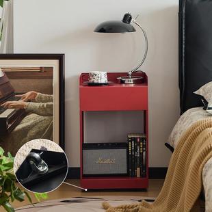 小沙四移动几边客厅家用网茶几卧室红中古床头柜折边边几可移动推