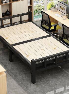 实木叠床单人公室午休办午睡床简铁艺床经济型家用DQS出租易房折