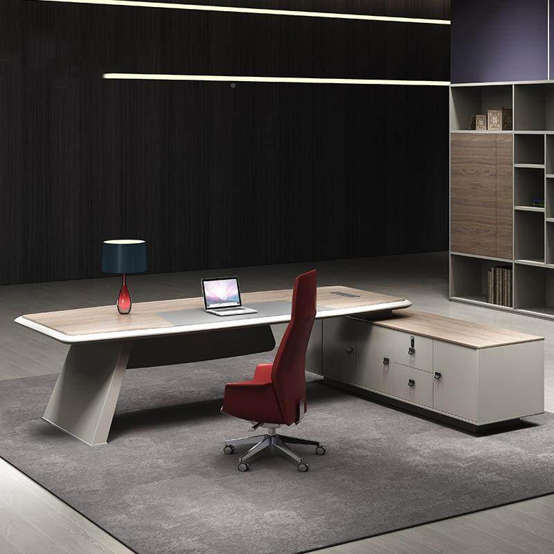 HY-906老简约老板桌组合办公室人女主椅管经理单大班台椅组合办公