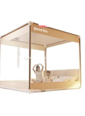 用卧婴室防摔蚊款帐罩式底儿童ZccE2ytw家儿床免安装2025新纹帐