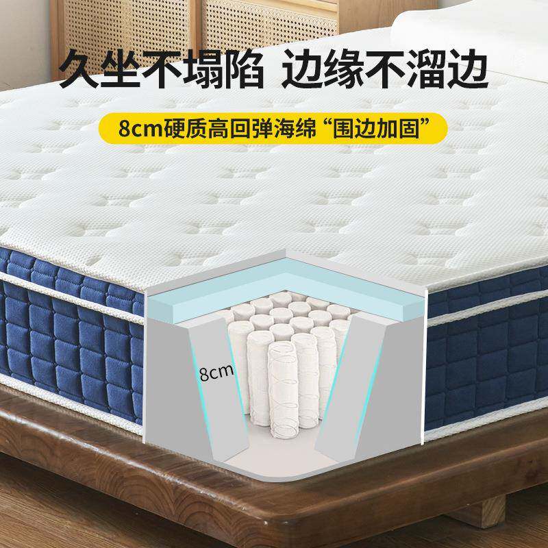 WZ卷包LAD席压缩床垫蓝色记忆弹簧乳用胶软垫家棉盒子加厚梦思床