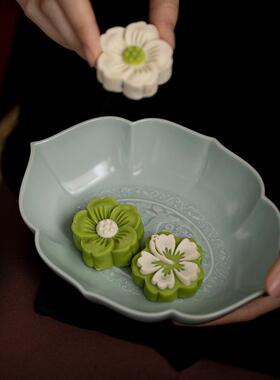 耀墨己茶州窑刻壶雕承文人器摆件功夫茶具配件mjtc家用点盘果盘茶