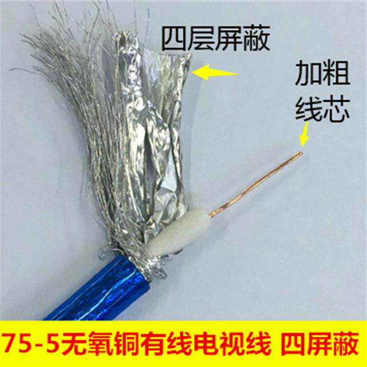 厂家无氧视铜ZEX家装有5线电线SYWV75-视频线闭路线同轴电缆010米