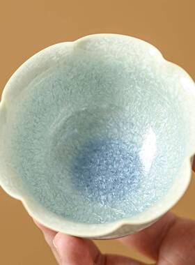 陶瓷窑变花结0001010主晶釉口茶杯中家用高档人杯单杯品茗式杯喝