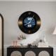 关客厅餐厅饰画带时钟F99S687M静音表装 挂墙黑色复古唱片钟吃饭桌