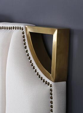 美45444式轻奢床布艺主卧室实木双人.主m婚床公床港式床软床