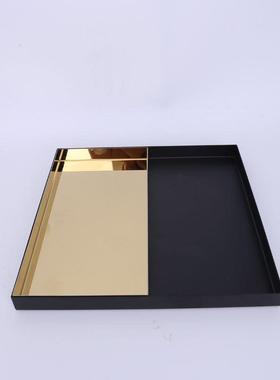 现代轻奢风格软装客厅摆件家居饰品收纳托盘样板房售楼处茶几饰品