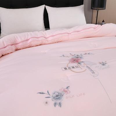 2024新款蚕丝大豆双胎被刺绣子母被拉链二合一大豆被冬被被子被