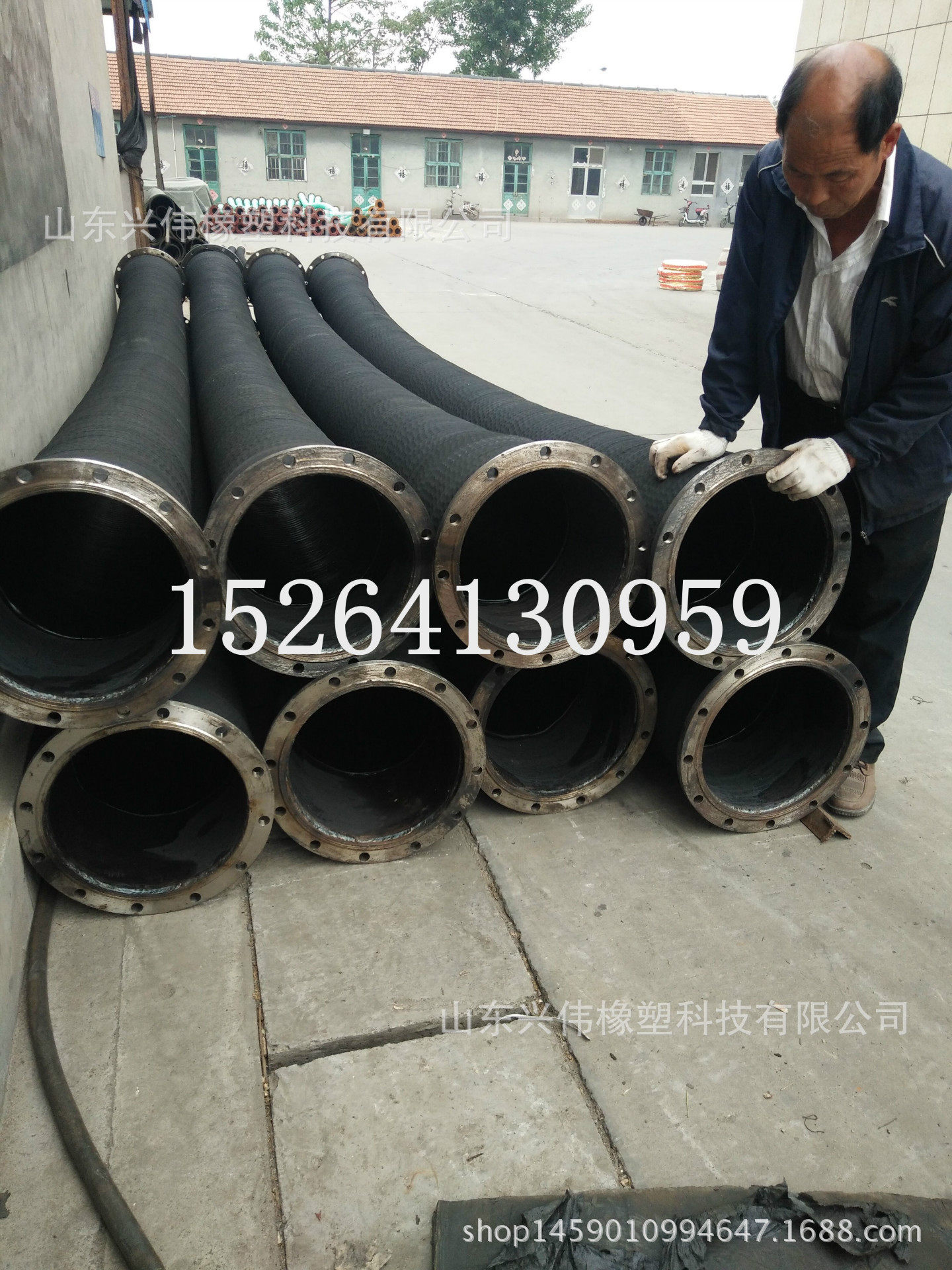 250-500mm排吸水抽沙法兰橡胶钢丝管 10-20寸大口径钢丝骨架胶管