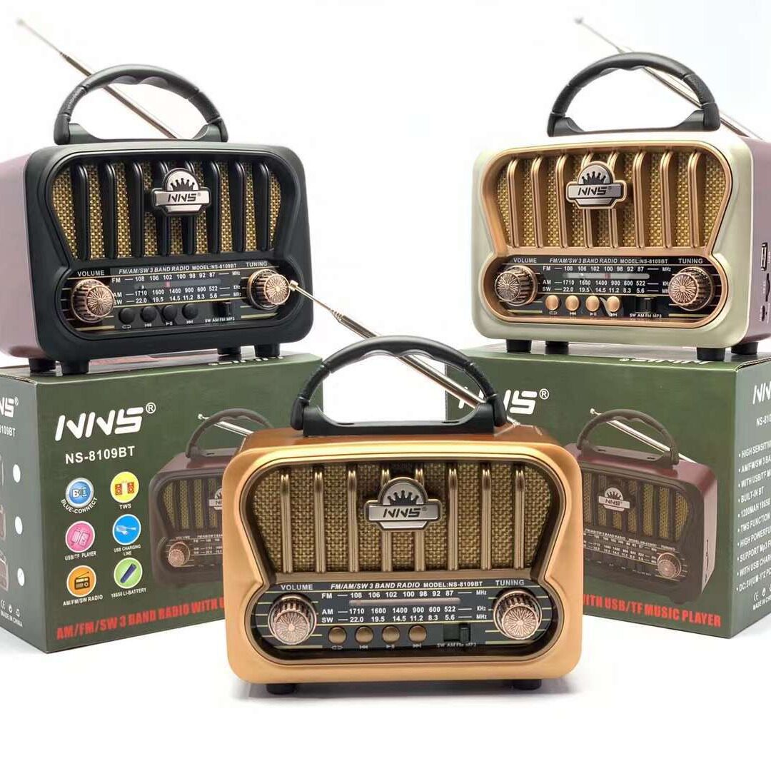 NS8109S木纹便携式手提木质小音响低音胡桃木蓝牙音箱复古旧时代