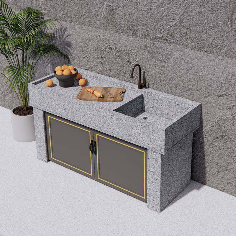 6R大理石洗衣池一体台盆农村水池阳台洗手池带搓衣板户外庭院单水