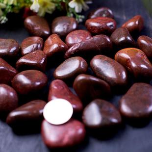 红色高抛光雨花石红色鹅卵石园林景观工程铺路石头红色鹅卵石