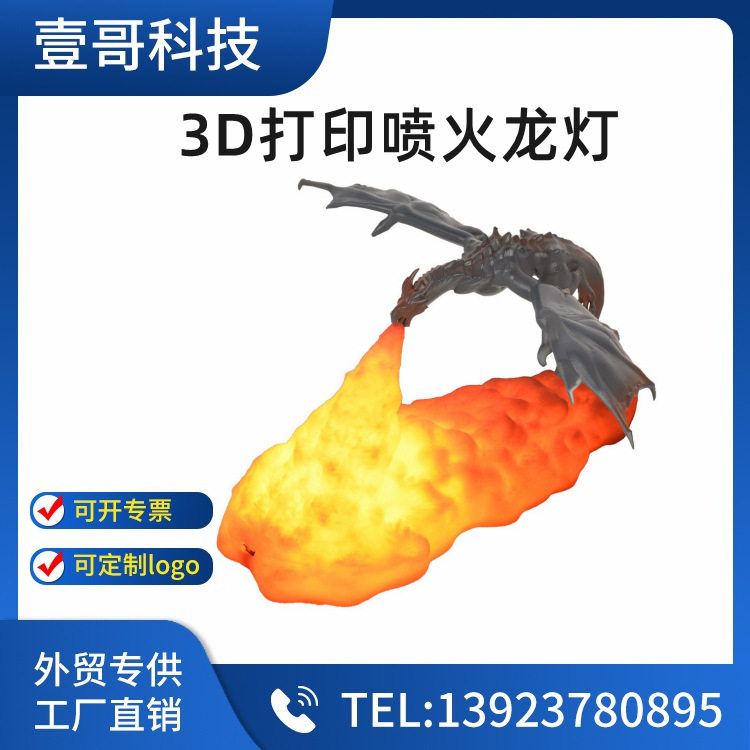 3D打印喷火龙LED充电夜灯