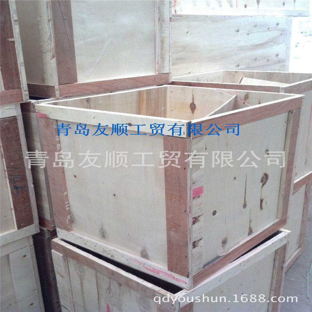 青岛友顺工贸加厚木箱免熏蒸木箱围板箱厂家直销围板箱木制包装箱