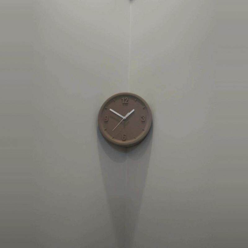 科技装饰纯色墙角简约现代打孔免艺术数字遮孔挂钟静音钟角