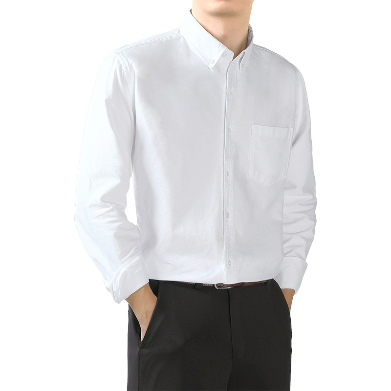 衬衫内搭男职场通勤修身商务面试抗皱全棉男衬衫高档品牌专柜正品