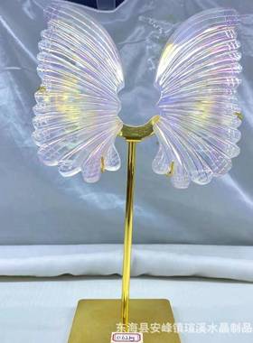 天然电镀莹石彩色翅膀蝴蝶手工雕刻装饰道具摆件水晶
